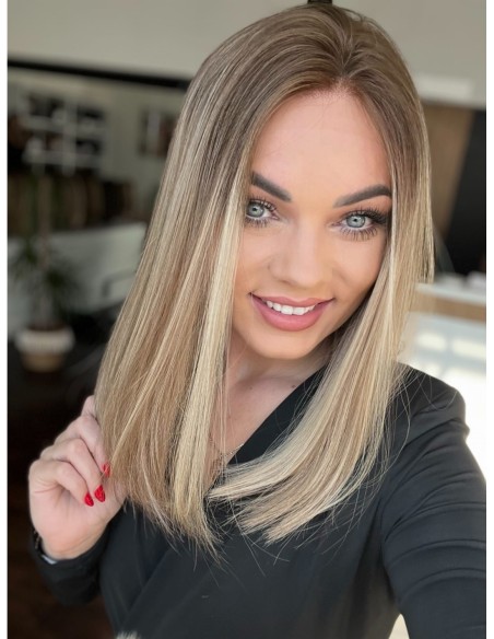 MILENA 40  -PERUKA Z WŁOSÓW NATURALNYCH  PREMIUM   "XS"