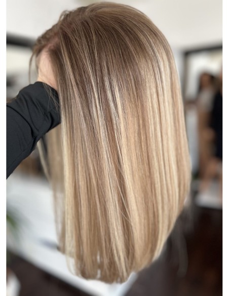 MILENA 40  -PERUKA Z WŁOSÓW NATURALNYCH  PREMIUM   "XS"