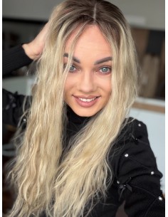 ANIA 60 CM PREMIUM-TOPPER Z WŁOSÓW NATURALNYCH FALOWANYCH