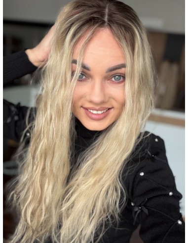 ANIA 60 CM PREMIUM-TOPPER Z WŁOSÓW NATURALNYCH FALOWANYCH