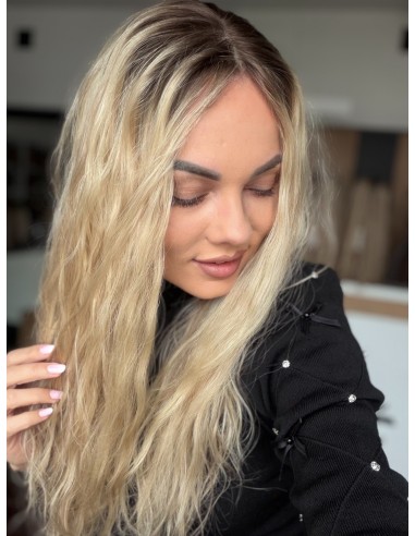 ANIA 60 CM PREMIUM-TOPPER Z WŁOSÓW NATURALNYCH FALOWANYCH