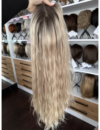 ANIA 60 CM PREMIUM-TOPPER Z WŁOSÓW NATURALNYCH FALOWANYCH