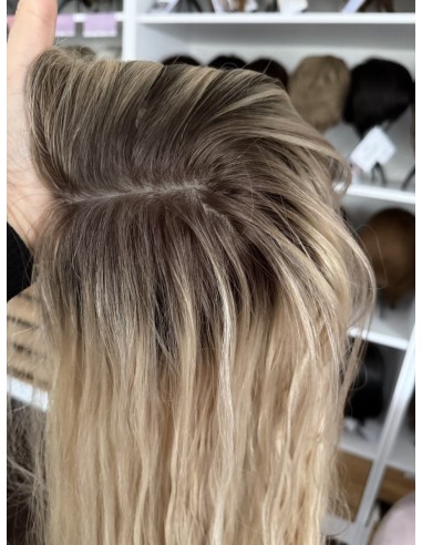 ANIA 65 CM PREMIUM-TOPPER Z WŁOSÓW NATURALNYCH FALOWANYCH