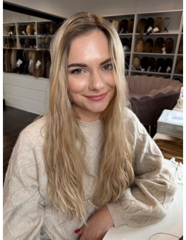 ANIA 65 CM PREMIUM-TOPPER Z WŁOSÓW NATURALNYCH FALOWANYCH