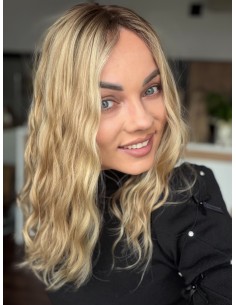 MILENA 40 CM  TOPPER Z WŁOSÓW NATURALNYCH  FALOWANYCH 2