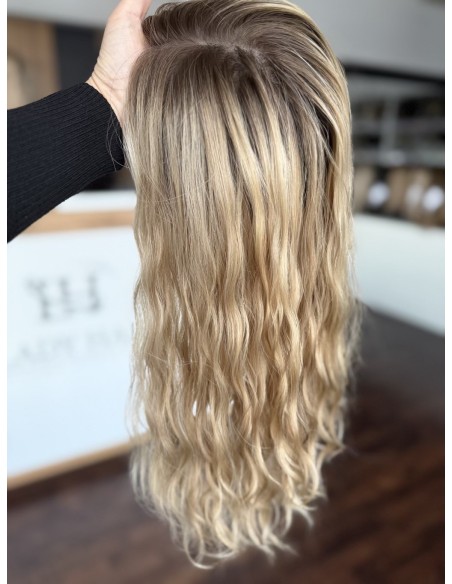 MILENA 40 CM  TOPPER Z WŁOSÓW NATURALNYCH  FALOWANYCH