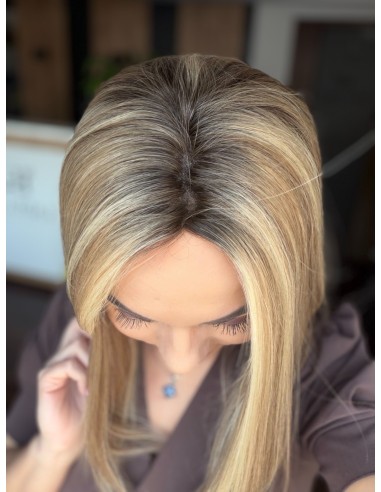 Daisy H14 45 cm-Mono topper z włosów naturalnych