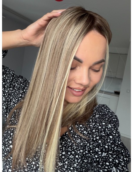 Daisy H14 45 cm-Mono topper z włosów naturalnych