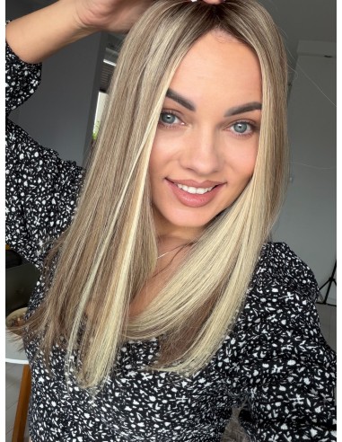 Daisy H14 45 cm-Mono topper z włosów naturalnych