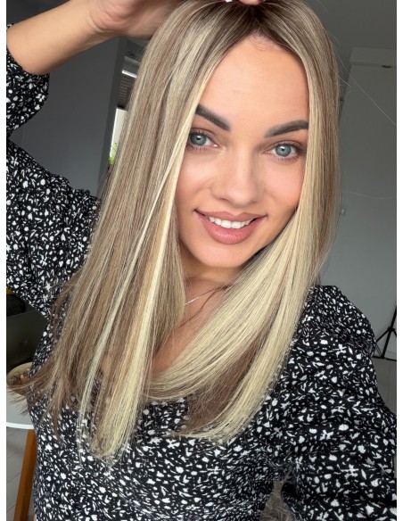 Daisy H14 45 cm-Mono topper z włosów naturalnych