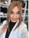 Grzywka/mini topper  z włosów naturalnych T4 baleyage blond 35 cm