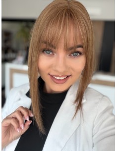 Grzywka/mini topper  z włosów naturalnych T4 baleyage blond 35 cm 2