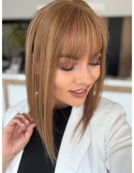 Grzywka/mini topper  z włosów naturalnych T4 baleyage blond 35 cm