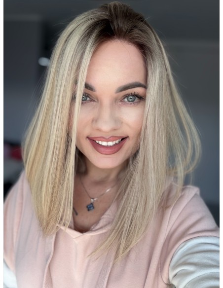 ANIA 35 CM S  LACE FRONT PERUKA Z WŁOSÓW NATURALNYCH  PREMIUM