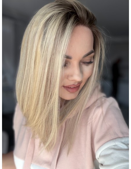 ANIA 35 CM S  LACE FRONT PERUKA Z WŁOSÓW NATURALNYCH  PREMIUM