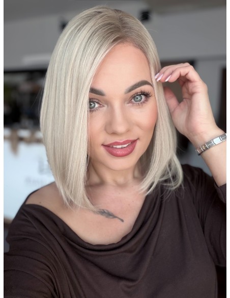 AGATA 30 CM M  LACE FRONT PERUKA Z WŁOSÓW NATURALNYCH  PREMIUM