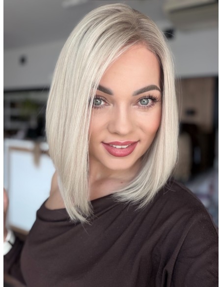 AGATA 30 CM M  LACE FRONT PERUKA Z WŁOSÓW NATURALNYCH  PREMIUM