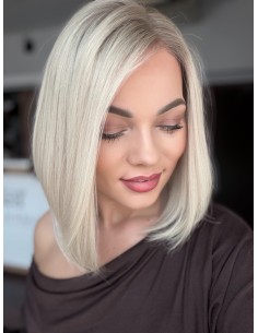 AGATA 30 CM M  LACE FRONT PERUKA Z WŁOSÓW NATURALNYCH  PREMIUM 2