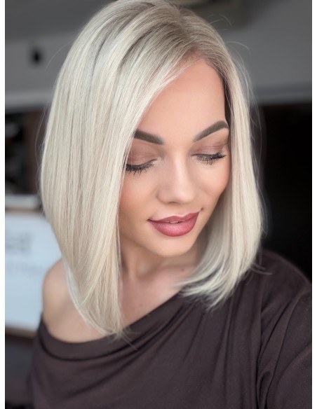 AGATA 30 CM M  LACE FRONT PERUKA Z WŁOSÓW NATURALNYCH  PREMIUM