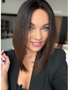 KASIA 35 CM"S"-PERUKA LACE FRONT Z WŁOSÓW NATURALNYCH PREMIUM  VIRGIN