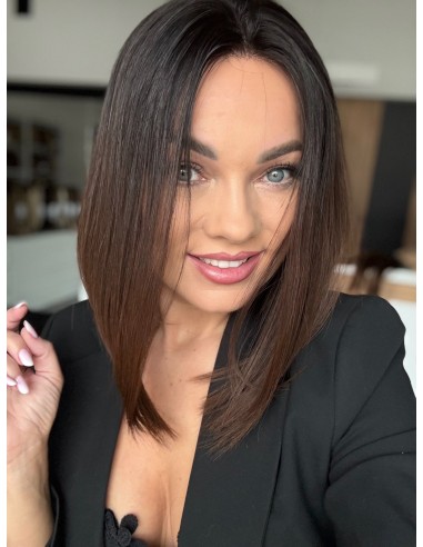 KASIA 35 CM"S"-PERUKA LACE FRONT Z WŁOSÓW NATURALNYCH PREMIUM  VIRGIN