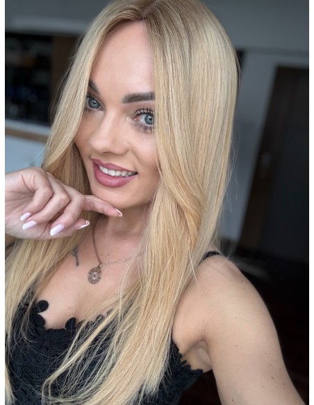 Peruka Sheila 50 cm – blond z odrostem, włosy naturalne