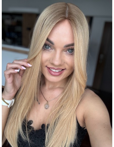 Peruka Sheila 50 cm – blond z odrostem, włosy naturalne