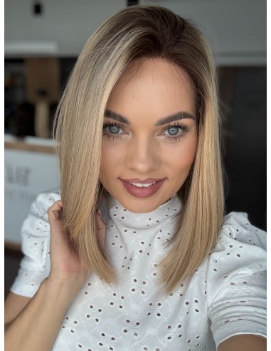 MILENA 35 CM  LACE TOP "S"-PERUKA Z WŁOSÓW NATURALNYCH  PREMIUM