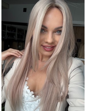 Topper Wiki 60 cm – perłowy blond z odrostem, włosy naturalne