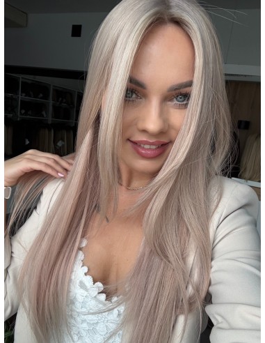 Topper Wiki 60 cm – perłowy blond z odrostem, włosy naturalne