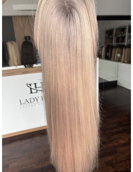 Topper Wiki 60 cm – perłowy blond z odrostem, włosy naturalne