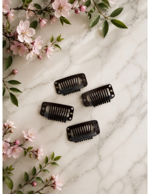 Spinki clip-in  4 sztuki-brązowe