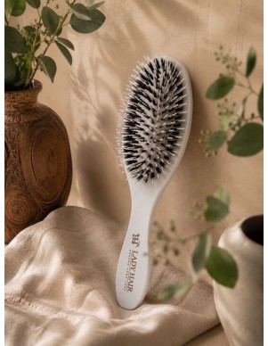 Szczotka do peruk i topperów  z włosów naturalnych  z włosia dzika Lady Hair