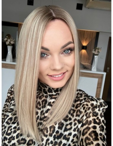 Topper Lila 40 cm – baleyage blond, włosy naturalne