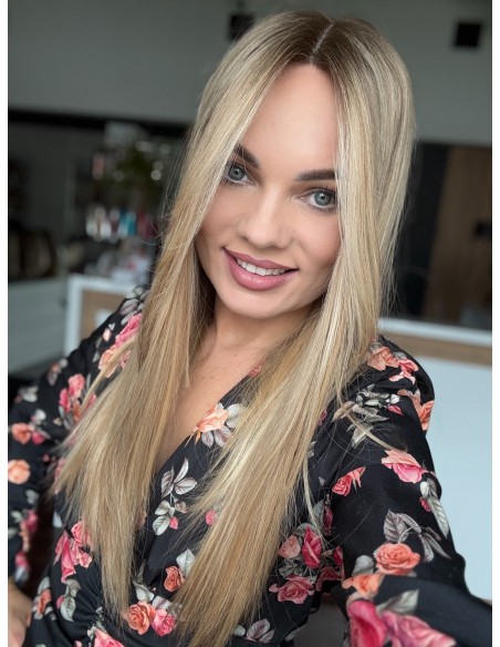 MILENA 50 CM SILK TOP PERUKA Z WŁOSÓW NATURALNYCH  PREMIUM   "S"