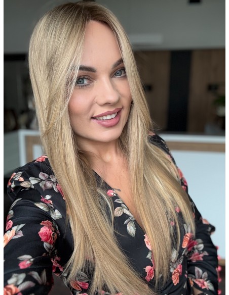 MILENA 50 CM SILK TOP PERUKA Z WŁOSÓW NATURALNYCH  PREMIUM   "S"