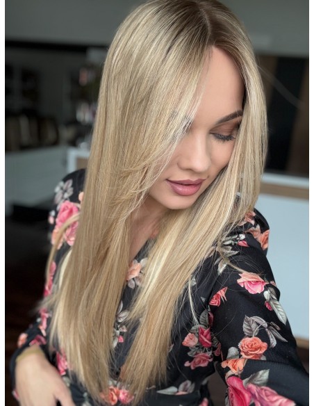 MILENA 50 CM SILK TOP PERUKA Z WŁOSÓW NATURALNYCH  PREMIUM   "M"