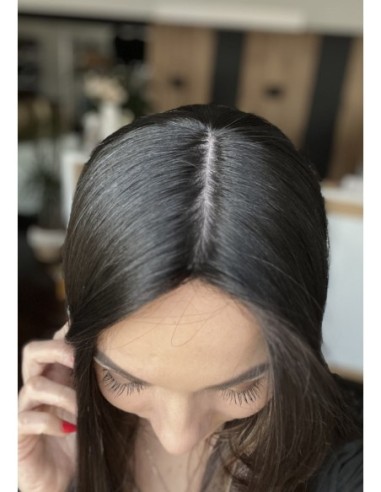 KASIA  65 CM Z GRZYWKĄ  TOPPER Z WŁOSÓW NATURALNYCH