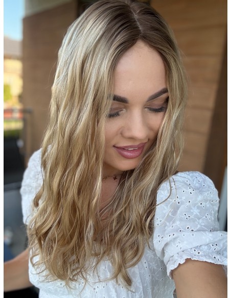 MILENA 50 CM DŁUGI TOPPER Z WŁOSÓW NATURALNYCH  KRĘCONYCH