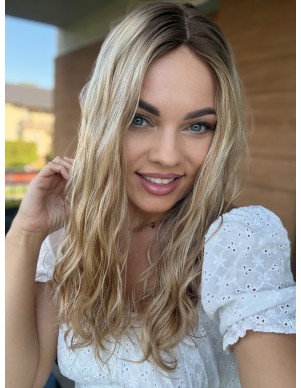 MILENA 50 CM DŁUGI TOPPER Z WŁOSÓW NATURALNYCH  KRĘCONYCH