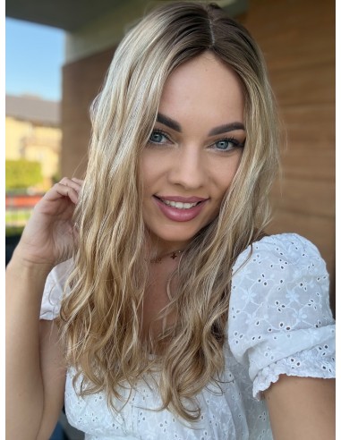 MILENA 50 CM DŁUGI TOPPER Z WŁOSÓW NATURALNYCH  KRĘCONYCH