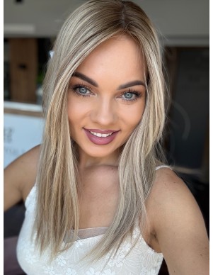 Topper Leila 45 cm – baleyage blond z odrostem, włosy naturalne