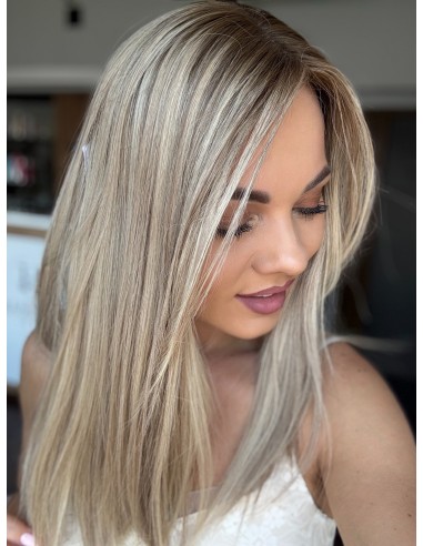 Topper Leila 45 cm – baleyage blond z odrostem, włosy naturalne
