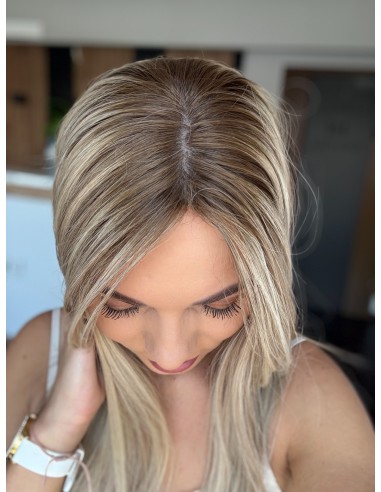 Topper Leila 45 cm – baleyage blond z odrostem, włosy naturalne