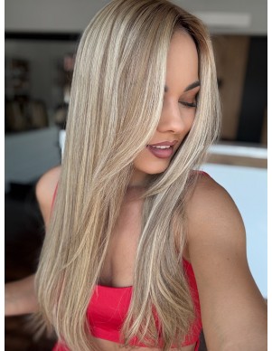 VANESSA 60 CM "DŁUGI TOPPER Z WŁOSÓW NATURALNYCH Z GRZYWKĄ HOLLYWOOD 2