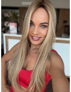 VANESSA 60 CM "DŁUGI TOPPER Z WŁOSÓW NATURALNYCH Z GRZYWKĄ HOLLYWOOD