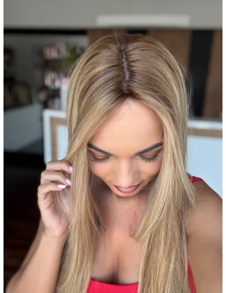 VANESSA 60 CM "DŁUGI TOPPER Z WŁOSÓW NATURALNYCH Z GRZYWKĄ HOLLYWOOD