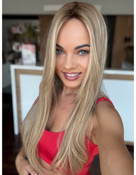 VANESSA 60 CM "DŁUGI TOPPER Z WŁOSÓW NATURALNYCH Z GRZYWKĄ HOLLYWOOD