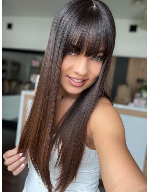 KASIA 55 CM "S"-PERUKA SILK TOP Z WŁOSÓW NATURALNYCH PREMIUM  VIRGIN