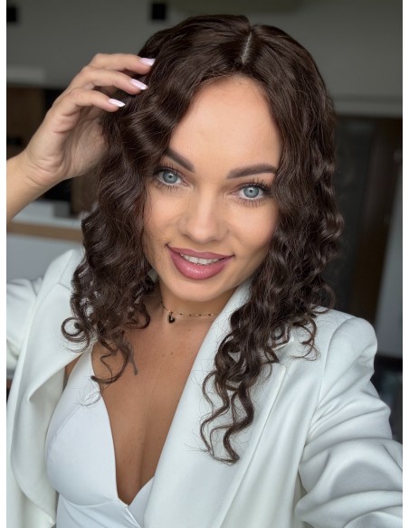 NILA 35-40" TOPPER Z WŁOSÓW NATURALNYCH  KRĘCONYCH